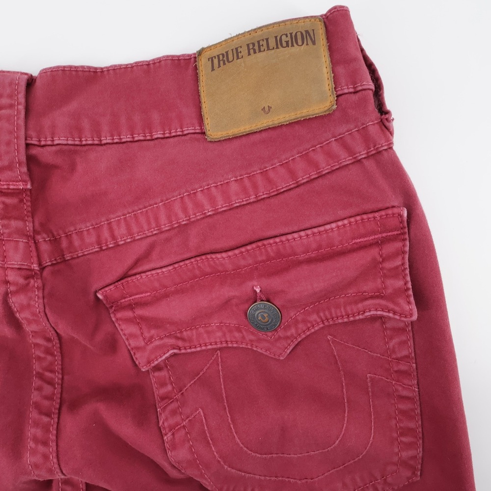 True Religion Slim Fit Flap Pocket Pants Red Mens 31x33